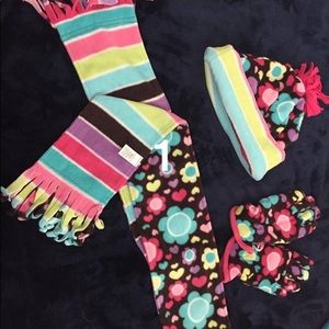 Girls hat, scarf, and gloves sets